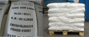 Bulk soda ash 25 kg packaging ready for shipment