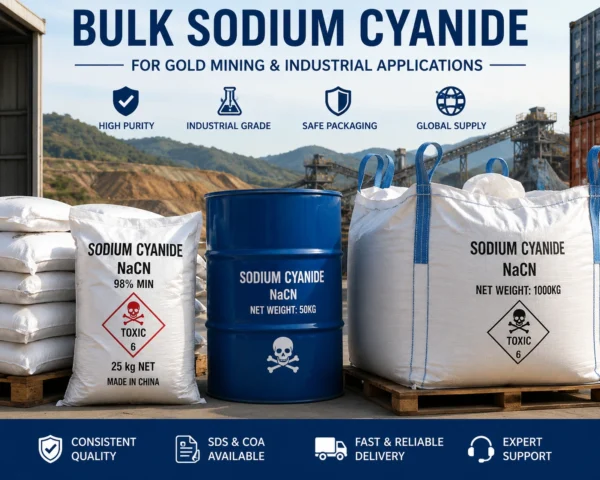 Bulk sodium cyanide drums for gold mining processing
