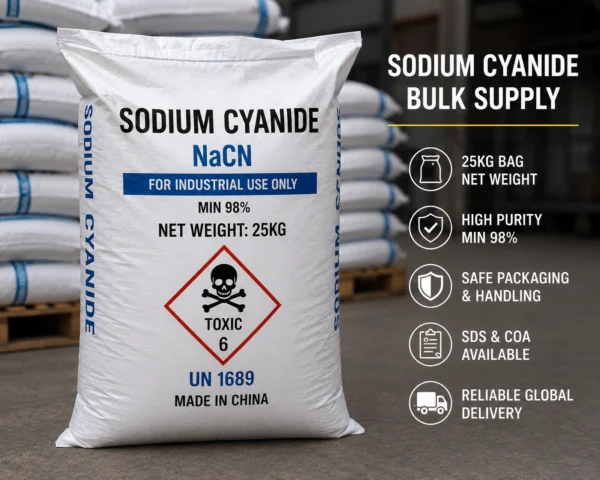Industrial sodium cyanide packaging for mining operations