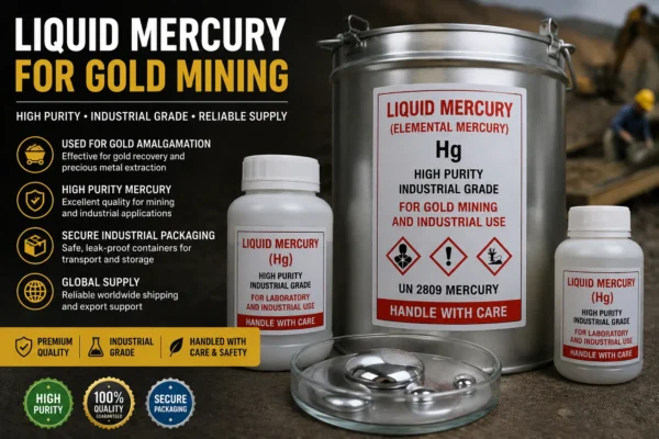 liquid_mercury_gold_mining Bulk mercury supply containers for industrial use