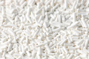 25 kg potassium sorbate bags stacked in the warehouse