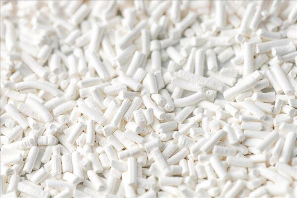 25 kg potassium sorbate bags stacked in the warehouse